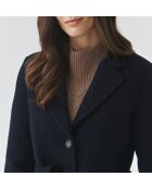 Manteau en laine mélangée Nitika bleu marine