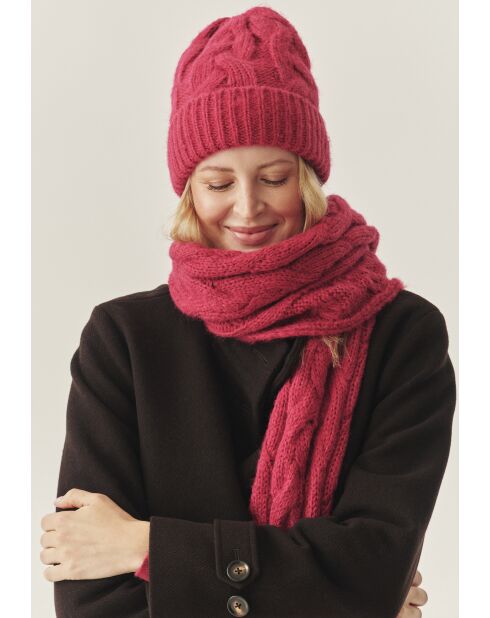 Écharpe en maille Weron rose canneberge