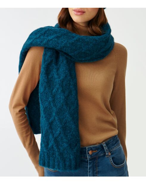 Écharpe en maille Brifil turquoise