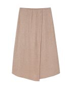 Jupe en laine mélangée Walia beige