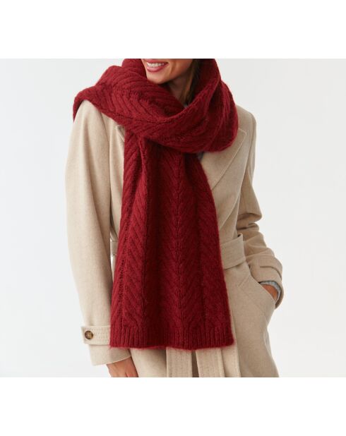 Écharpe en maille Wellir bordeaux