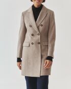 Manteau en laine mélangée Telma beige chiné