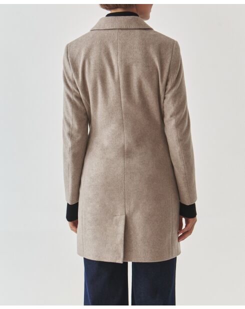 Manteau en laine mélangée Telma beige chiné