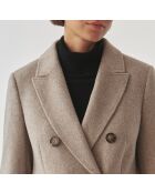 Manteau en laine mélangée Telma beige chiné