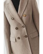 Manteau en laine mélangée Telma beige chiné