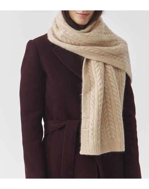 Écharpe en laine mélangée Topi beige clair