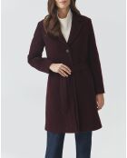 Manteau en laine mélangée Nitika prune