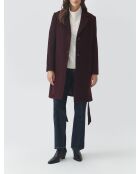 Manteau en laine mélangée Nitika prune