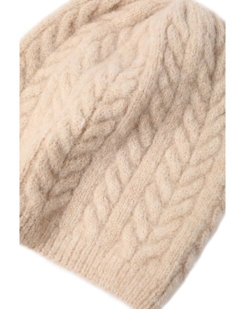 Bonnet en laine mélangée Topika beige clair