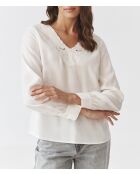 Blouse Embro blanc cassé