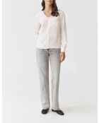 Blouse Embro blanc cassé