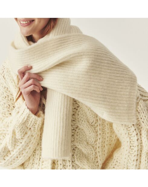 Écharpe en maille Opil blanc cassé