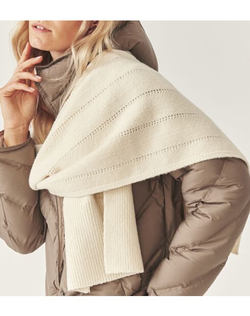 Écharpe en maille Deral blanc cassé
