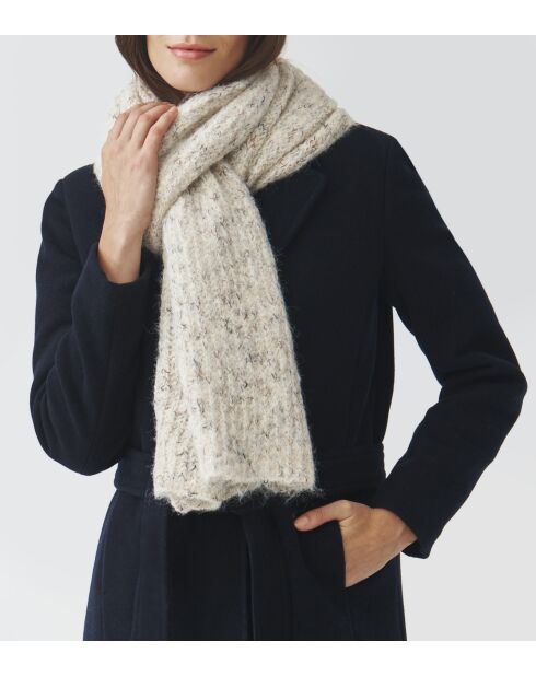 Écharpe en maille Melis blanc cassé