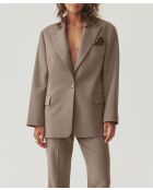 Beigefarbene Wolljacke Montika