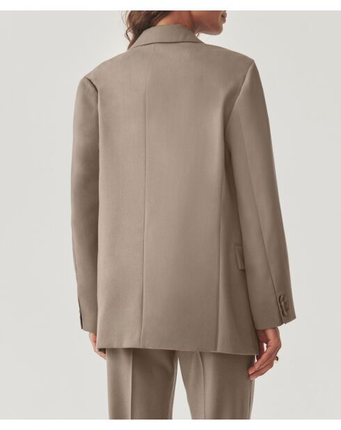 Beige wollen jas Montika
