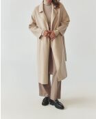 Manteau en laine mélangée Matia beige chiné