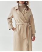 Manteau en laine mélangée Matia beige chiné