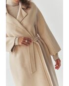 Manteau en laine mélangée Matia beige chiné