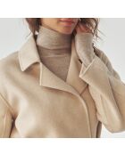 Manteau en laine mélangée Matia beige chiné
