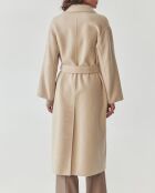 Manteau en laine mélangée Matia beige chiné