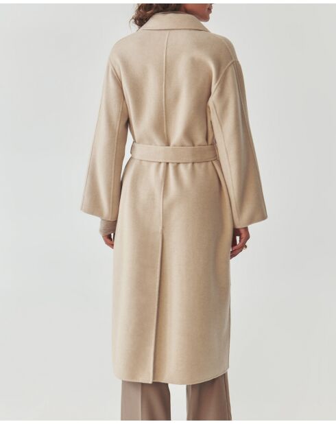 Manteau en laine mélangée Matia beige chiné