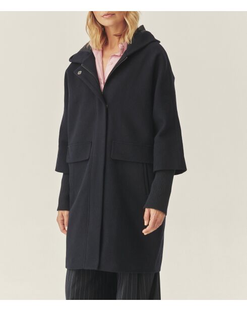 Manteau en laine mélangée Iwania bleu marine