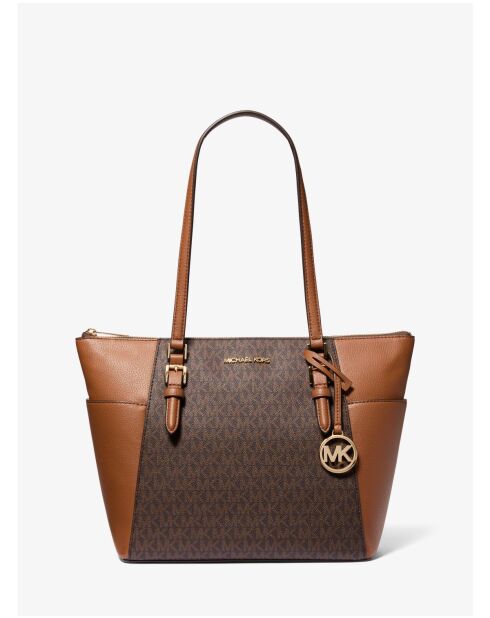Grand sac cabas Charlotte marron - 38x25,5x12 cm