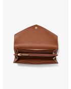 Grande pochette enveloppe en cuir Jet Set Travel marron clair - 19x10x4,5 cm