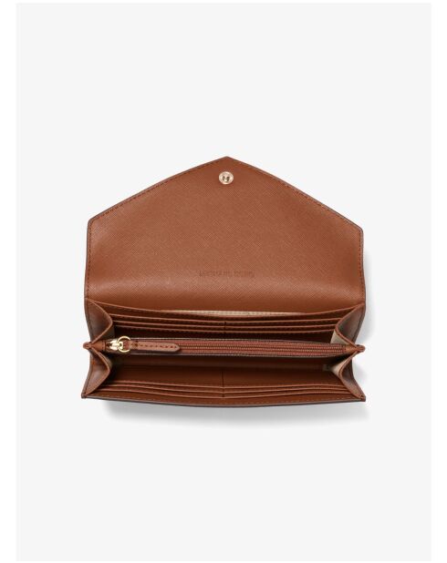 Grande pochette enveloppe en cuir Jet Set Travel marron clair - 19x10x4,5 cm