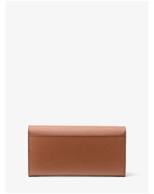 Grande pochette enveloppe en cuir Jet Set Travel marron clair - 19x10x4,5 cm
