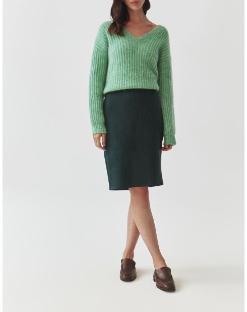 Jupe en maille Zama vert foncé