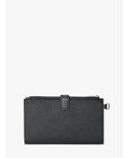Grand portefeuille en cuir Jet Set noir - 18,5x11,5x3 cm