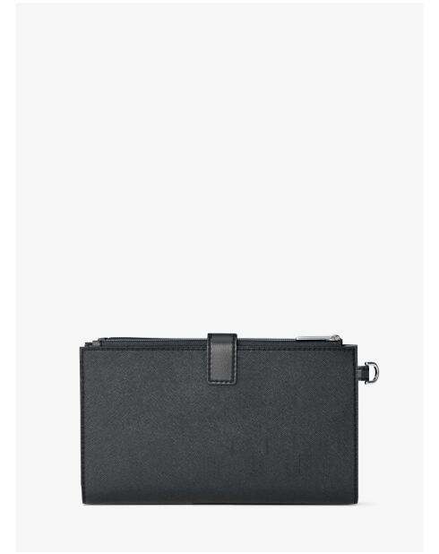 Grand portefeuille en cuir Jet Set noir - 18,5x11,5x3 cm