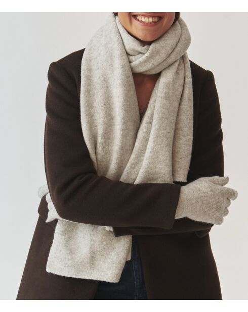 Écharpe en maille Dena gris chiné clair