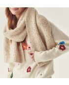 Bufanda Nopil en mezcla de alpaca beige jaspeado
