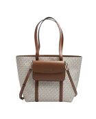Große 2-in-1-Tragetasche Jet Set Travel in Braun/Beige — 43 x 30 x 11 cm