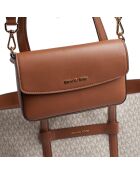 Große 2-in-1-Tragetasche Jet Set Travel in Braun/Beige — 43 x 30 x 11 cm