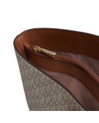 Große 2-in-1-Tragetasche Jet Set Travel in Braun/Beige — 43 x 30 x 11 cm