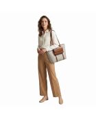 Große 2-in-1-Tragetasche Jet Set Travel in Braun/Beige — 43 x 30 x 11 cm