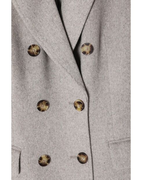 Manteau en laine mélangée Telma beige chiné
