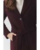 Manteau en laine mélangée Nitika prune