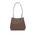 Sac bandoulière style seau Pratt marron - 26.7x22.2x12.1 cm