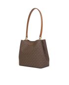 Sac bandoulière style seau Pratt marron - 26.7x22.2x12.1 cm