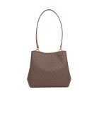 Sac bandoulière style seau Pratt marron - 26.7x22.2x12.1 cm