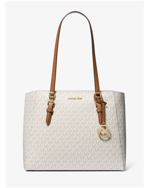 Sac cabas 3 en 1 Charlotte crème/marron - 38x29x14 cm