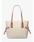 Große Tragetasche Voyager Signature in Beige, 30 x 27 x 15 cm