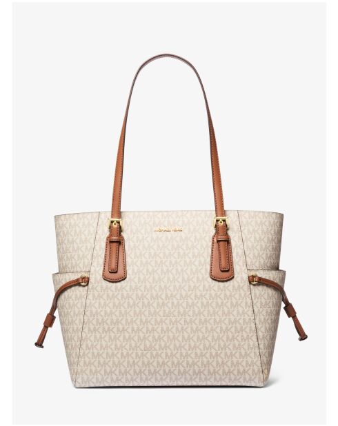 Grand sac cabas Voyager Signature beige - 30x27x15 cm