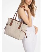 Große Tragetasche Voyager Signature in Beige, 30 x 27 x 15 cm