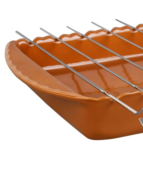 Plat à four broche Barbecue caramel -38 x 27 x 6cm